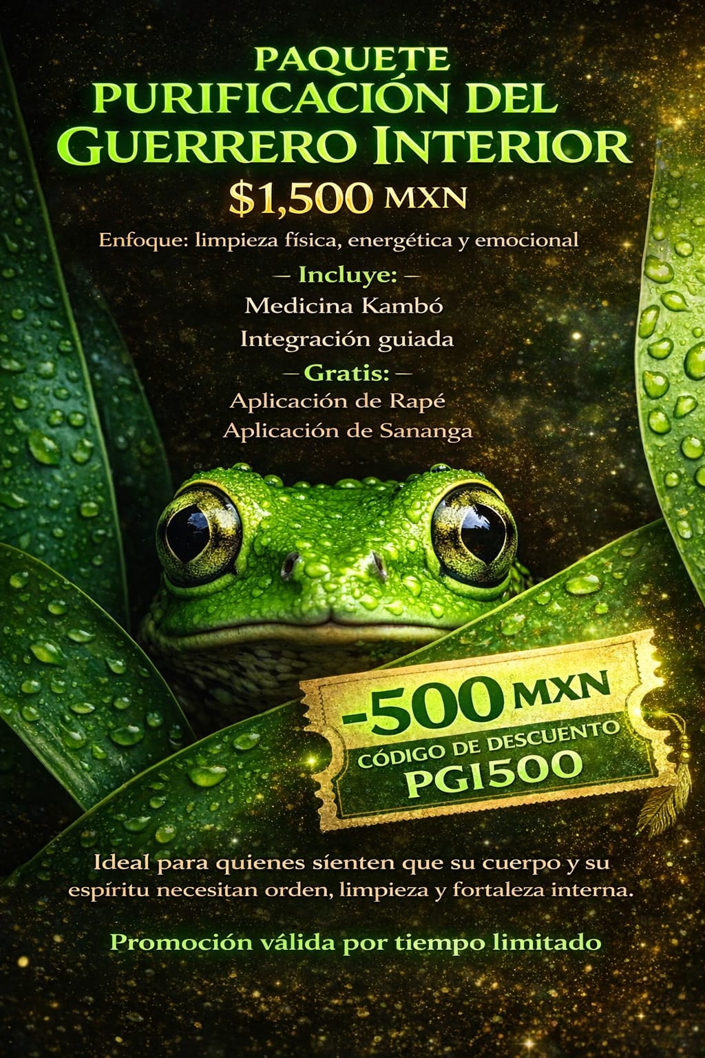 Paquete Purificación del Guerrero Interior — $1,500 MXN